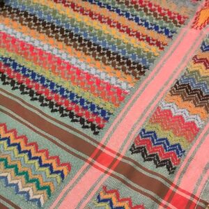 Colorful Zigzag Embroidered Scarf